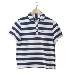 Bogner Women's Polo Shirt Blue White Stripe Size Large